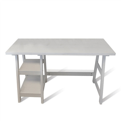 White 47" Modern Trestle Desk