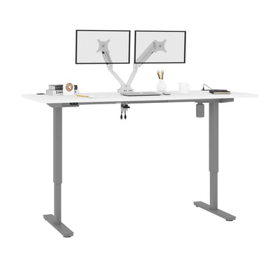 72" Dual Monitor Adjustable Desk in White