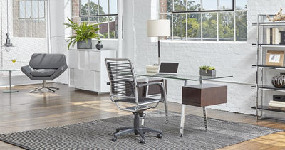 Classic Black Bungee-Back Wheeled Office Chair