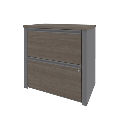 31" Locking File Cabinet in Bark Gray & Slate