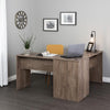 56" L-Shaped Desk with Corner Storage in Drifted Gray