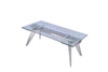 79"-100" Extendable Glass Top Conference Table w/ Stainless Steel