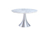 43" Round Meeting Table of Marble & Stainless Steel