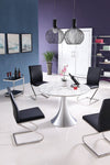 43" Round Meeting Table of Marble & Stainless Steel
