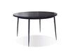 Round Black Meeting Table with Marble Top and Iron Legs