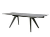 Sleek Black Conference Table with Glass Top and Steel Base