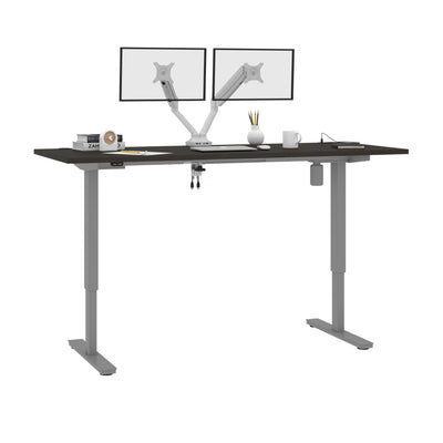 72" Dual Monitor Adjustable Desk in Deep Gray