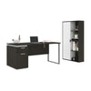 66" Deep Gray and White Desk Set with Large Cabinet