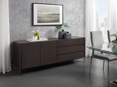 74" Gray Woodgrain Professional Credenza