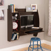 Espresso Wall Mounted Office Desk with Keyboard Tray