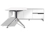 Modern White Lacquer L-shaped Executive Desk with Storage