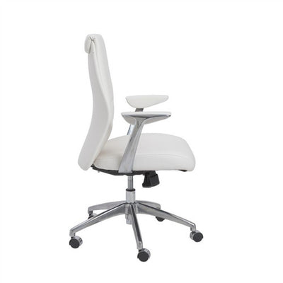Modern White Leatherette Office Chair