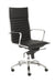 Black Leather & Chrome High Back Modern Office Chair