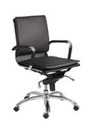 Low Back Black Leather & Chrome Modern Office Chair