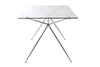 Modern 60" Executive Glass Desk with Elegant Chromed Steel Frame