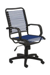 Black Office Chair with Blue Bungee Supports