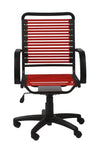 Modern Black Office Chair with Premium Red Bungee Supports