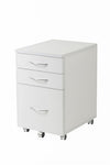 Modern 47" White Lacquer Office Desk with Drawers