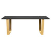 79" Executive Desk in Black Oak & Gold with Inlaid Edges