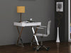 27" Modern White Lacquer & Stainless Steel Office Desk