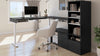 88" L-Shaped Adjustable Desk with Built-in Storage in Black/White