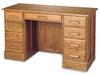 Solid Oak 51" Double Pedestal Computer Desk with Finish Options