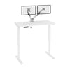48" Satin White Adjustable Desk with Dual Monitor Arms