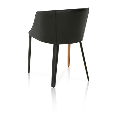 Elegant Saddle Leather Guest or Conference Chair With Moonlight Edge