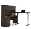 71" Dark Chocolate Desk with Hutch & Standing Desk Section
