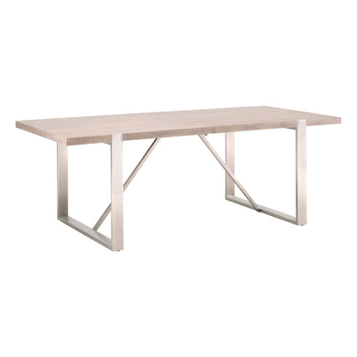 82" - 100" Acacia & Brushed Stainless Conference Table / Desk