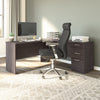 65" Charcoal Maple L-Shaped Desk with Drawers