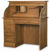 Handcrafted Solid Oak Single Pedestal Desk with Hutch