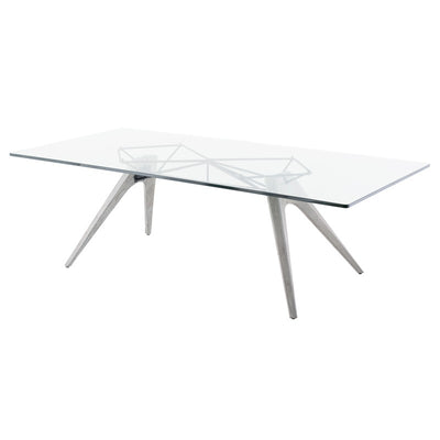 94" Clear Glass Conference Table with Concrete Base