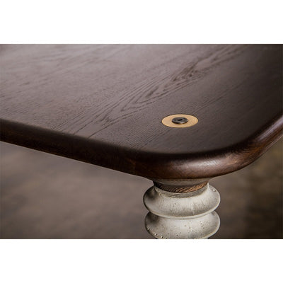 78" Elegant Smoked Oak Executive Desk or Meeting Table w/ Concrete