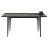 63" Solid Charred Oak Office Desk w/ Sleek Black Concrete Legs