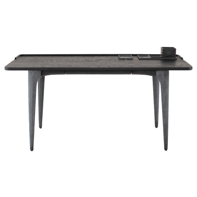 63" Solid Charred Oak Office Desk w/ Sleek Black Concrete Legs