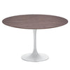48" Round Walnut Veneer & White Aluminum Meeting Table