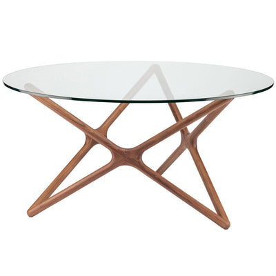 59" Round Ash & Glass Meeting Table