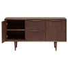 Wide Mid-Century Walnut Storage Credenza