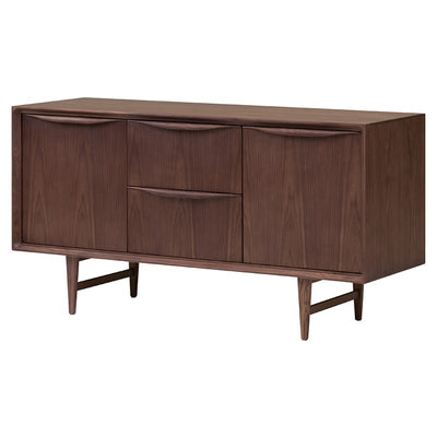 Wide Mid-Century Walnut Storage Credenza