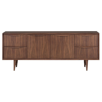 Bold Wide Mid-Century Walnut Storage Credenza