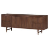 Bold Wide Mid-Century Walnut Storage Credenza