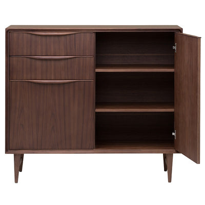 Mid-Century Sleek Walnut Storage Credenza