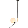 Matte Black Steel Pendant Light with Frosted Glass Shade
