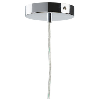 Chrome Steel and Clear Glass Pendant Light