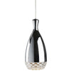 Chrome Steel and Clear Glass Pendant Light