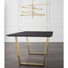 79" Gorgeous Black Marble & Gold Brushed Steel Executive Desk