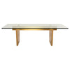 Clear Glass Top & Brushed Gold Conference Table