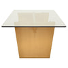 Clear Glass Top & Brushed Gold Conference Table
