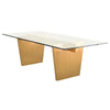 Clear Glass Top & Brushed Gold Conference Table